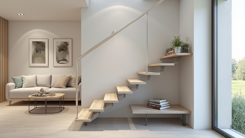 Monte-escalier en cours d’installation sur un escalier à Baulon