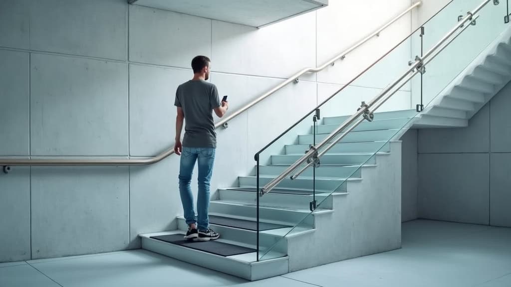Monte-escalier en fonctionnement avec capteur d