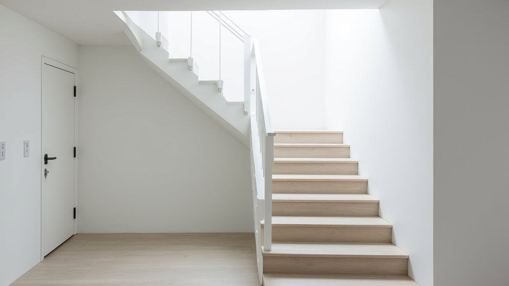 Monte-escalier en fonctionnement dans une maison de Saint-Marc-le-Blanc