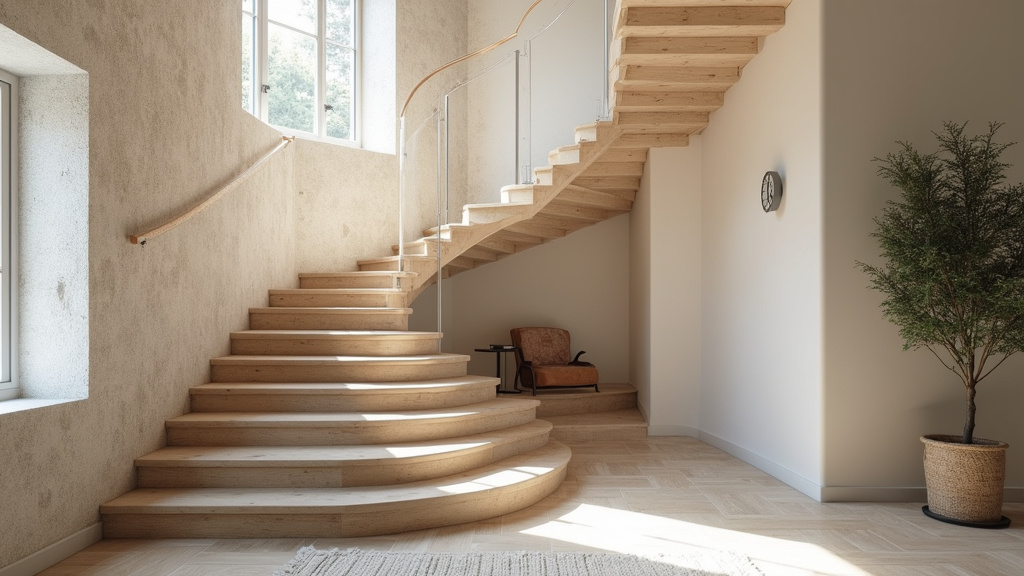 Monte-escalier en fonctionnement dans une maison traditionnelle de Groix