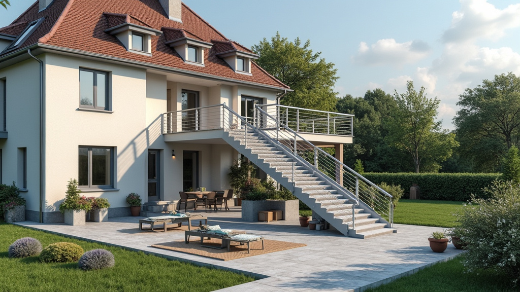 Monte-escalier extérieur en acier inoxydable installé à Livarot-Pays-d