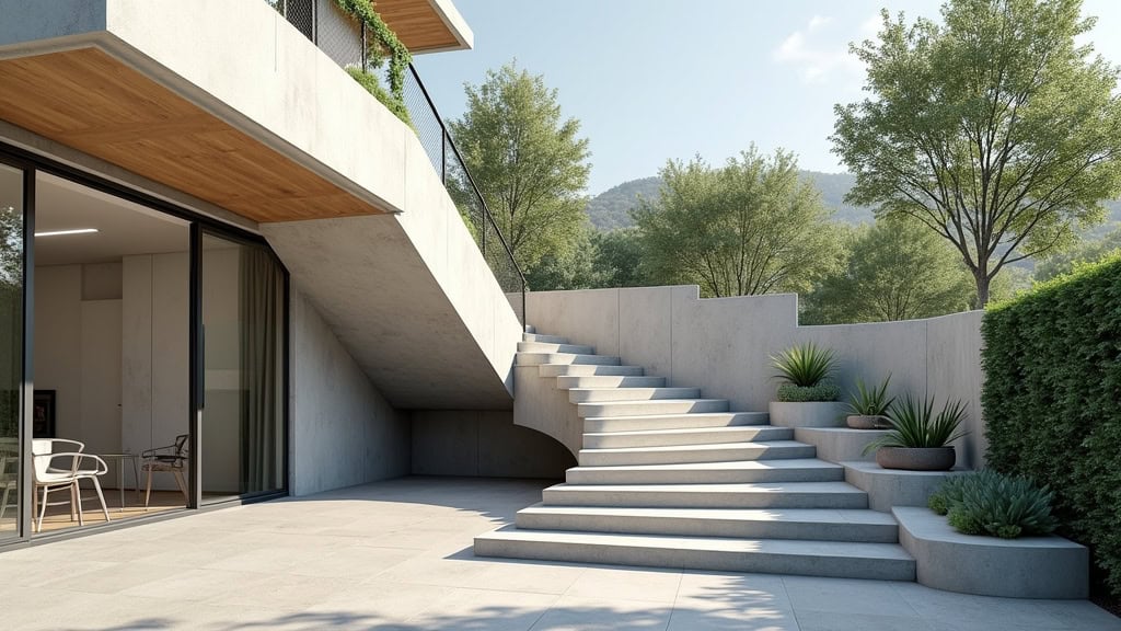 Monte-escalier extérieur en cours d