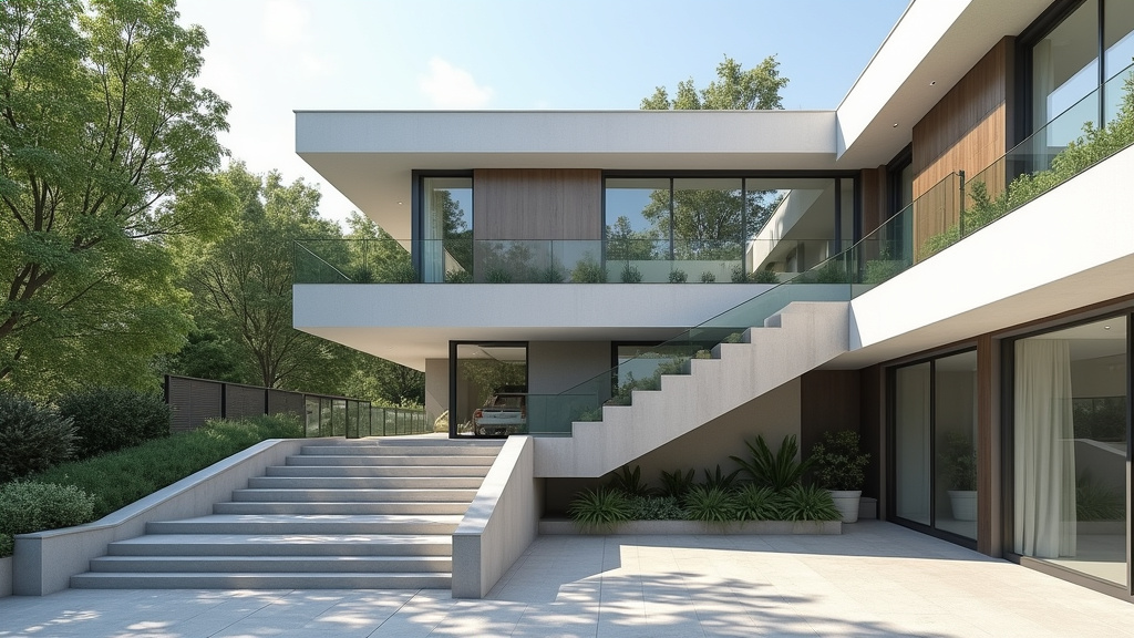 Monte-escalier extérieur en cours d