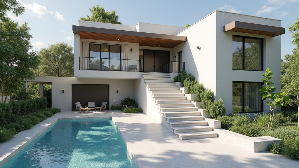 Monte-escalier extérieur en cours d