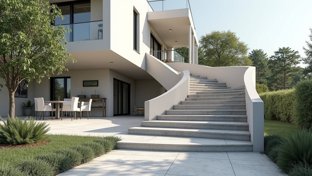 Monte-escalier extérieur en cours d