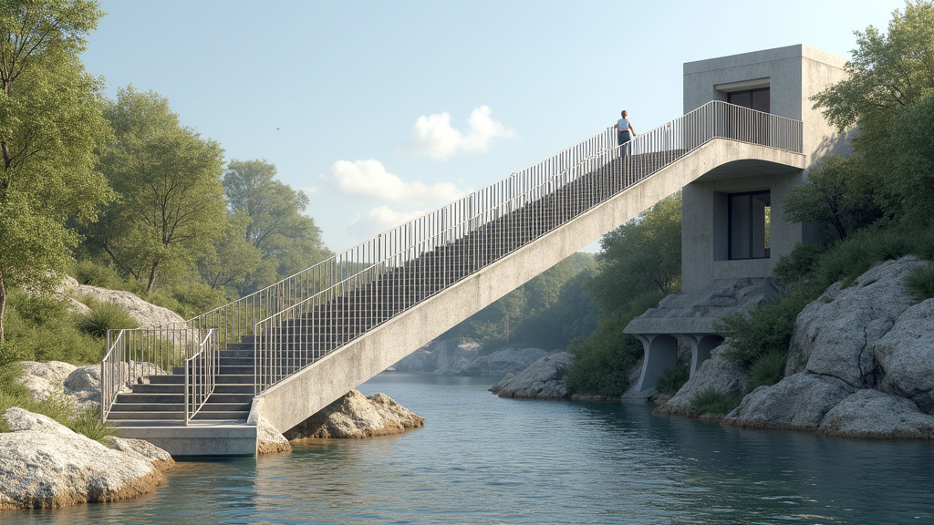 Monte-escalier extérieur en fonctionnement à Guer, Morbihan