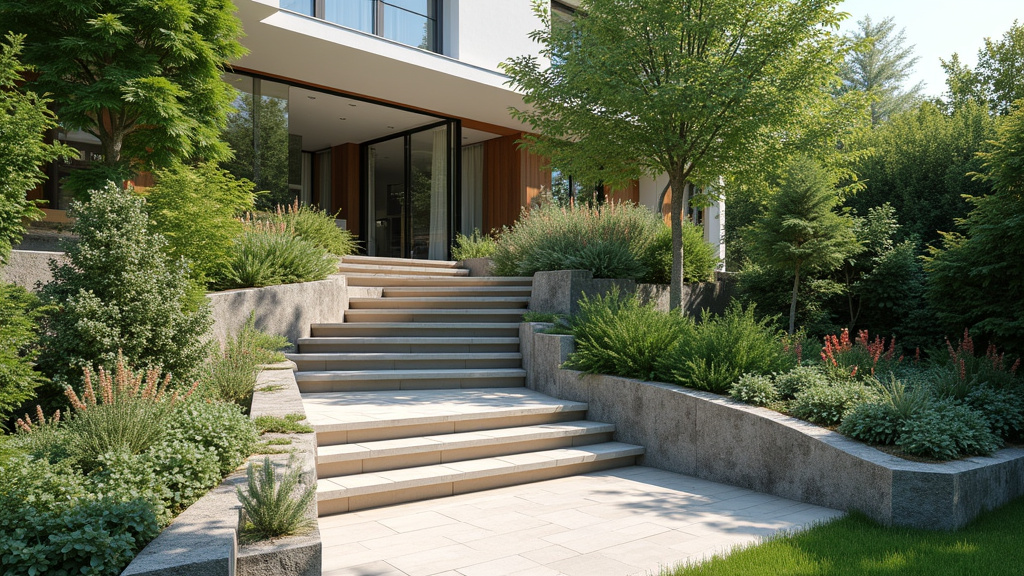 Monte-escalier extérieur en fonctionnement dans un jardin à Les Mages