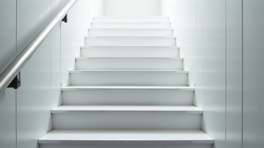 Monte-escalier extérieur en fonctionnement sur un escalier extérieur à Lewarde