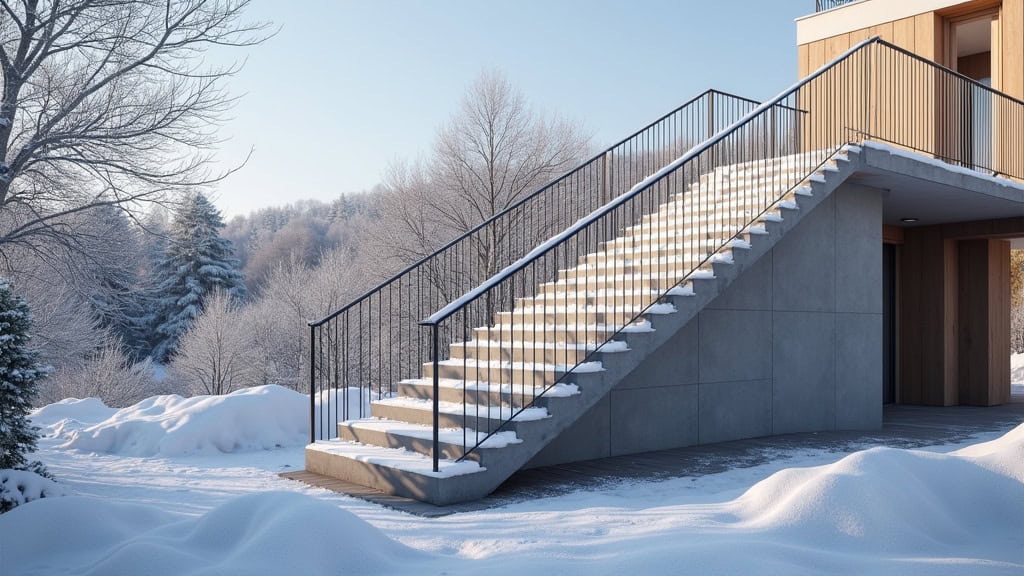 Monte-escalier extérieur installé à Lagny-le-Sec, adapté aux conditions climatiques