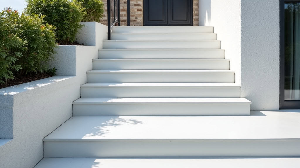 Monte-escalier extérieur installé à l’arrière d’une maison à Normanville