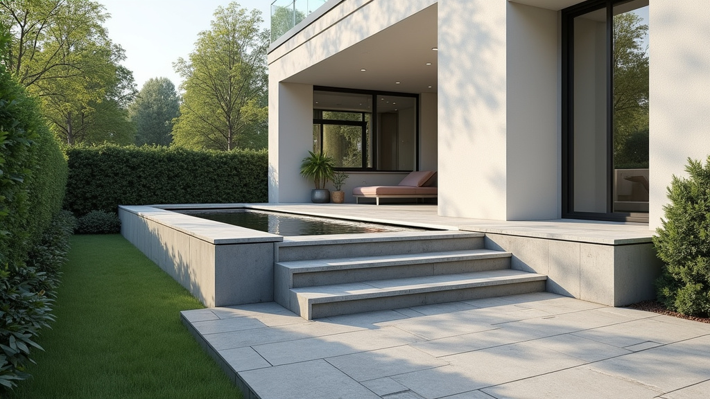 Monte-escalier extérieur installé à l’entrée d’une maison à Chuelles, fonctionnant par temps de pluie