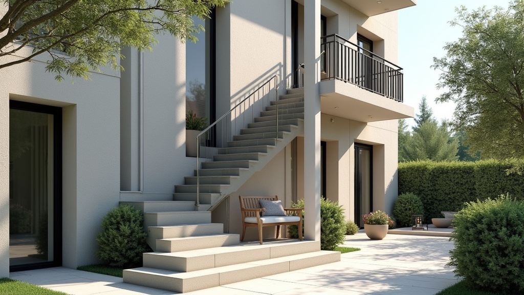 Monte-escalier extérieur installé à l’entrée d’une maison à Montchanin