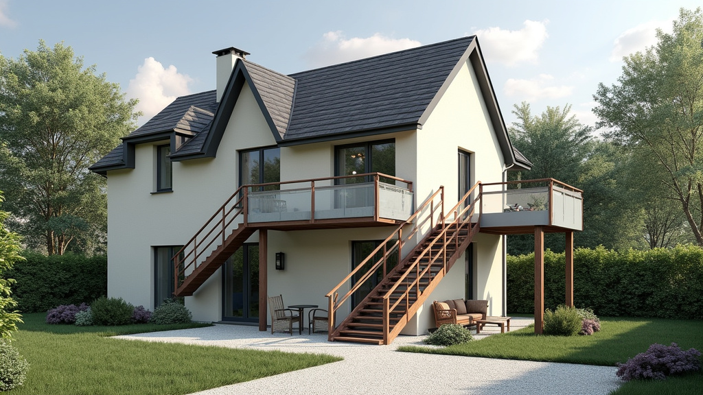 Monte-escalier extérieur installé à l’extérieur d’une maison à Bruay-la-Buissière