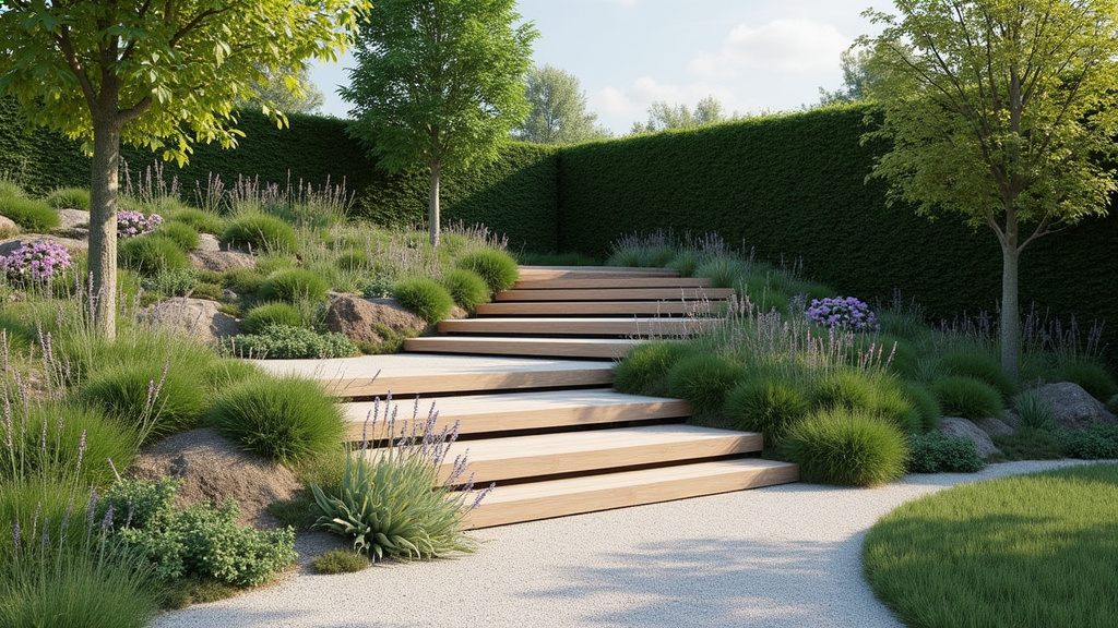 Monte-escalier extérieur installé à Longvic dans un jardin en pente