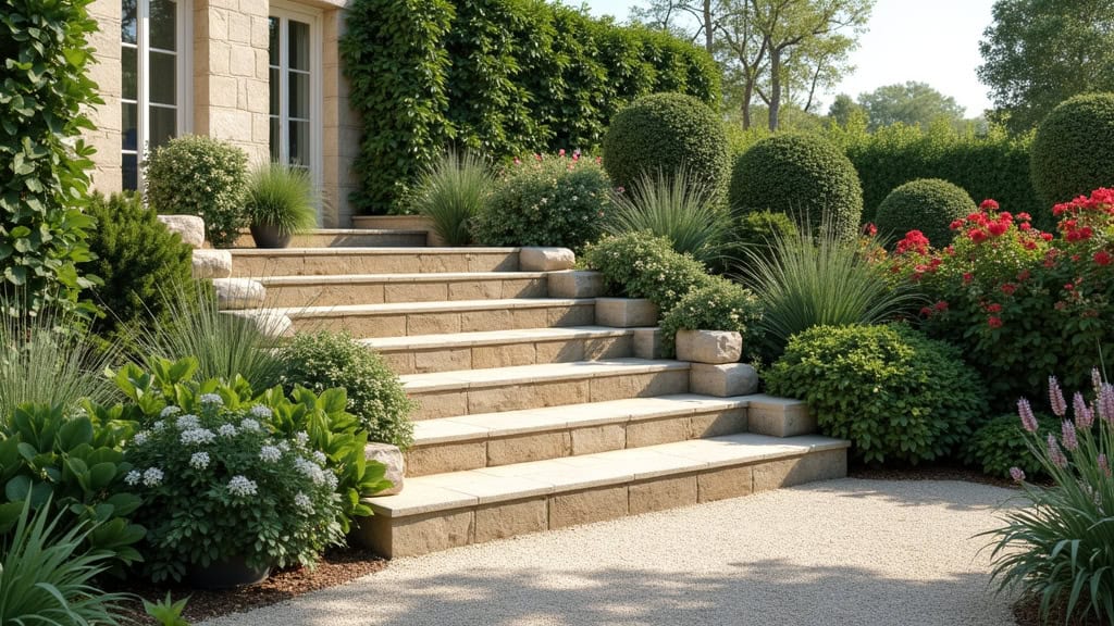 Monte-escalier extérieur installé à Pérignat-lès-Sarliève pour accéder au jardin
