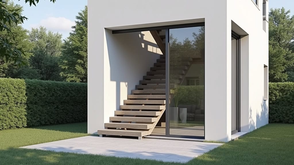 Monte-escalier extérieur installé chez un particulier à Lafrançaise