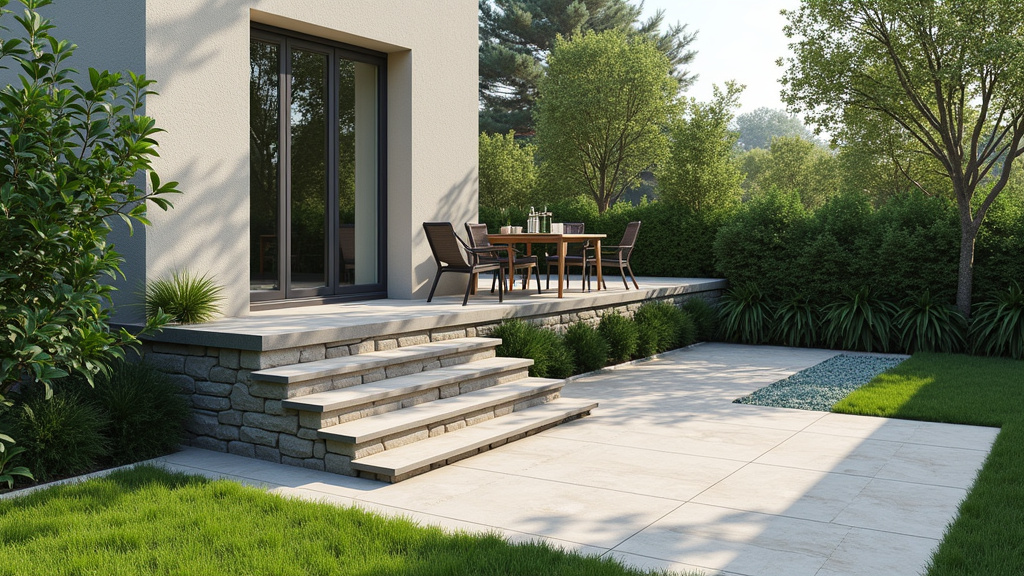 Monte-escalier extérieur installé dans un jardin à Candé