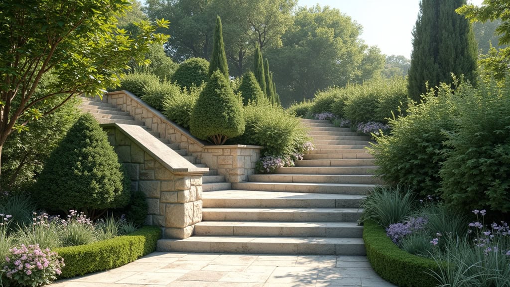 Monte-escalier extérieur installé dans un jardin à Les Hauts-de-Caux