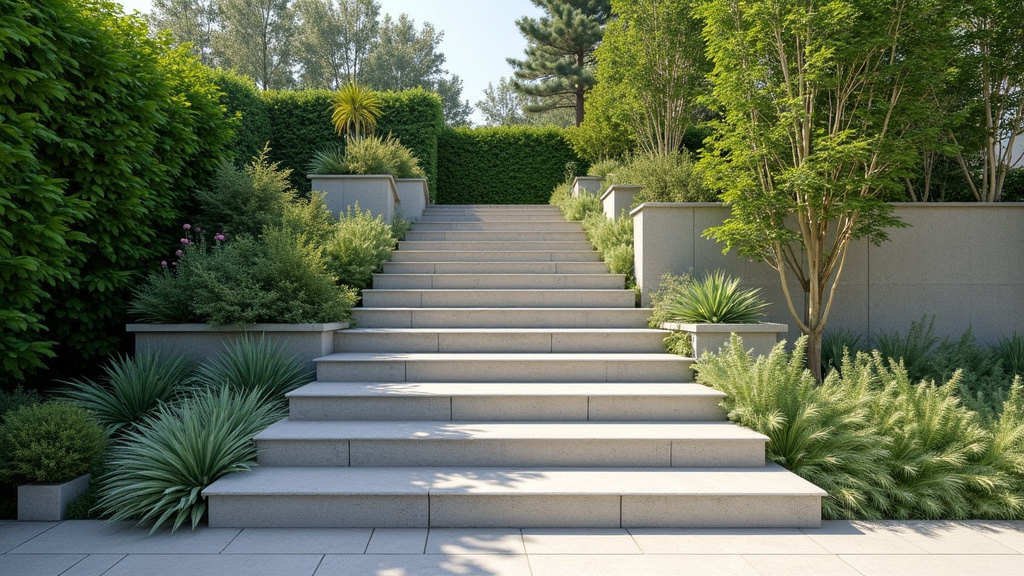 Monte-escalier extérieur installé dans un jardin à Les Mureaux