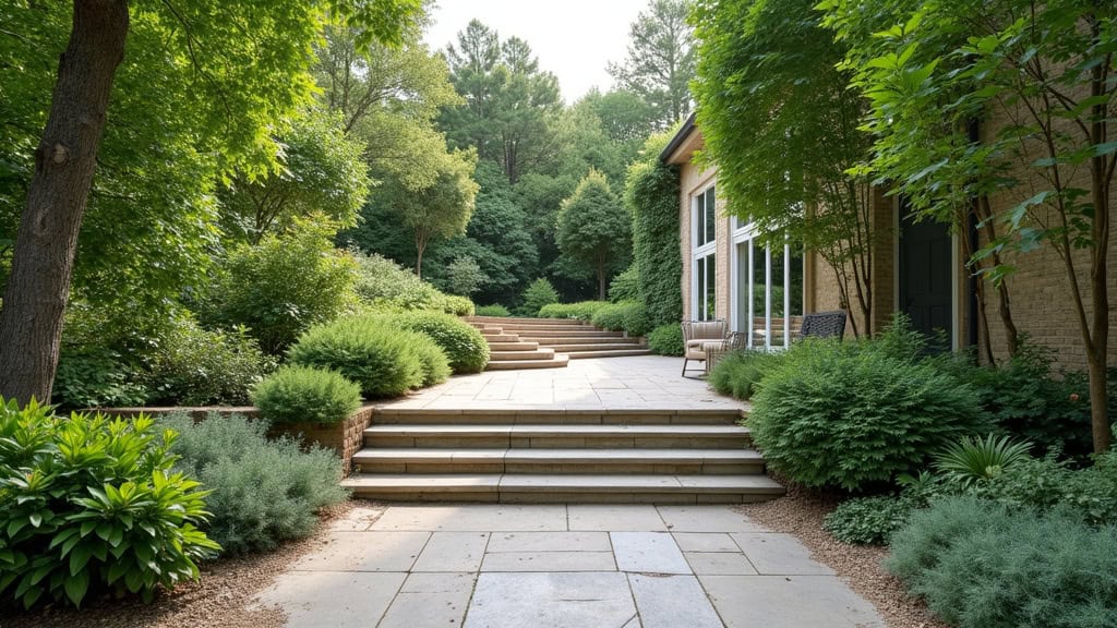 Monte-escalier extérieur installé dans un jardin à Montastruc-la-Conseillère