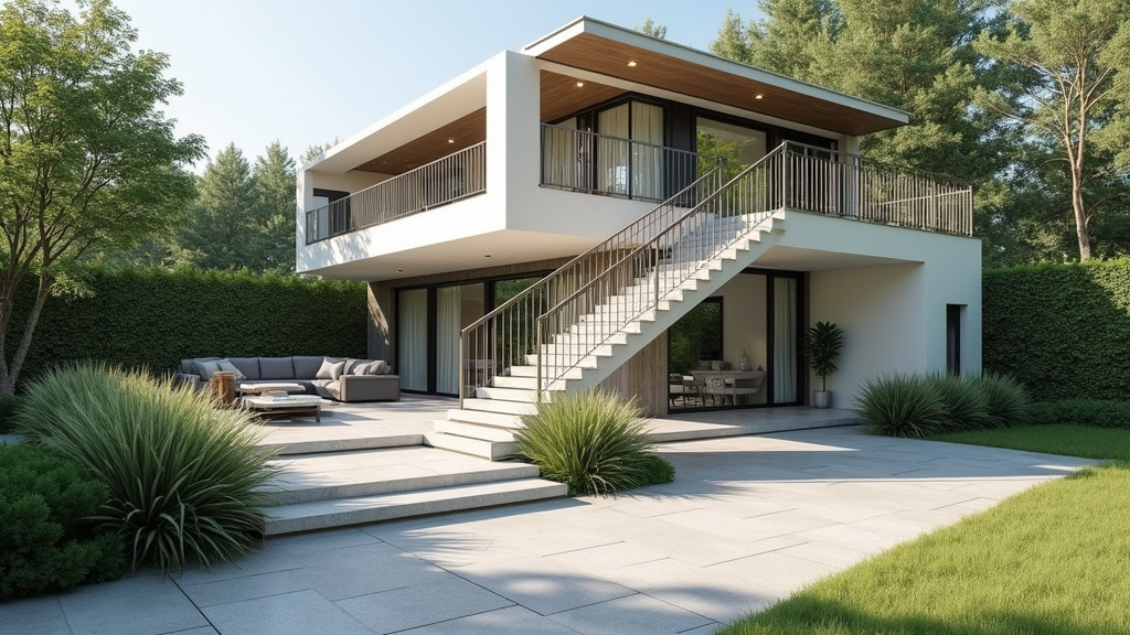 Monte-escalier extérieur installé dans un jardin à Nouvoitou