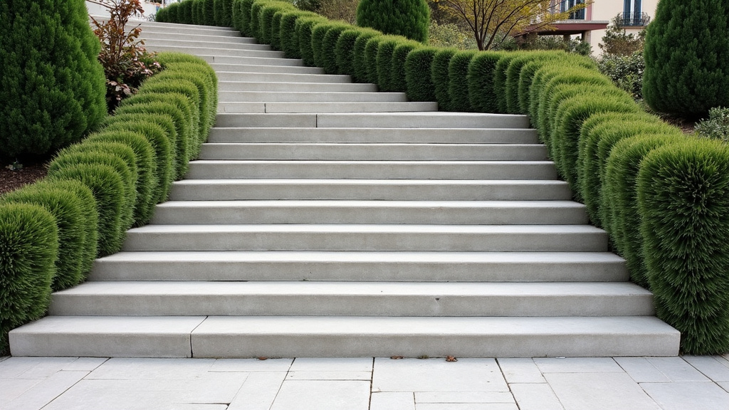 Monte-escalier extérieur installé dans un jardin à Saint-Martin-d