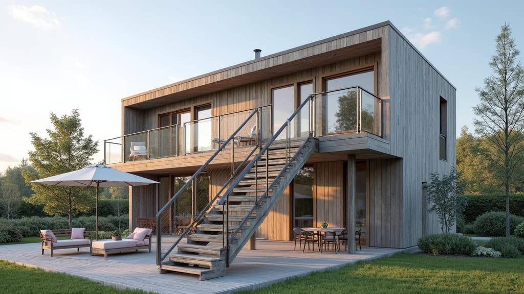Monte escalier extérieur installé dans une habitation à Flayosc, adapté aux conditions météorologiques