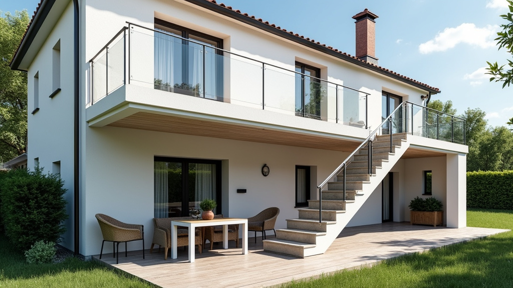 Monte-escalier extérieur installé dans une maison à Merten, avec rail protégé des intempéries