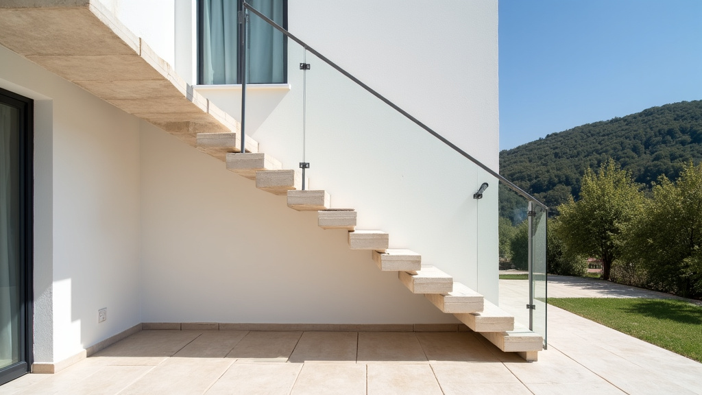 Monte-escalier extérieur installé dans une maison à Tourves avec vue sur les collines du Var