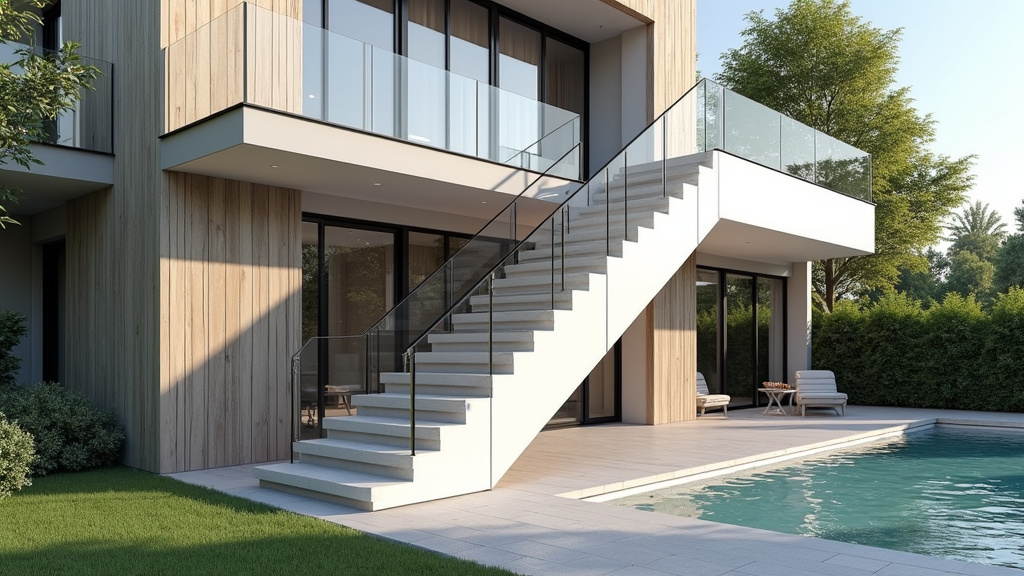 Monte-escalier extérieur installé dans une propriété à Angy