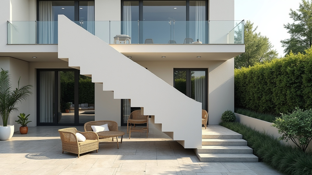 Monte-escalier extérieur installé dans une propriété à Orgères