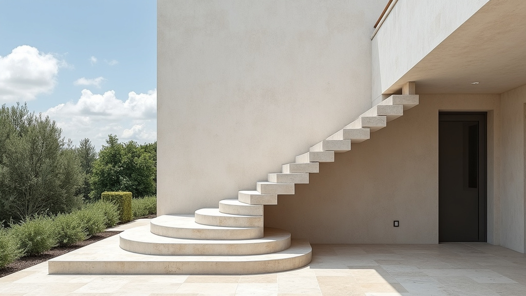 Monte-escalier extérieur installé dans une villa à Lucciana, Haute-Corse