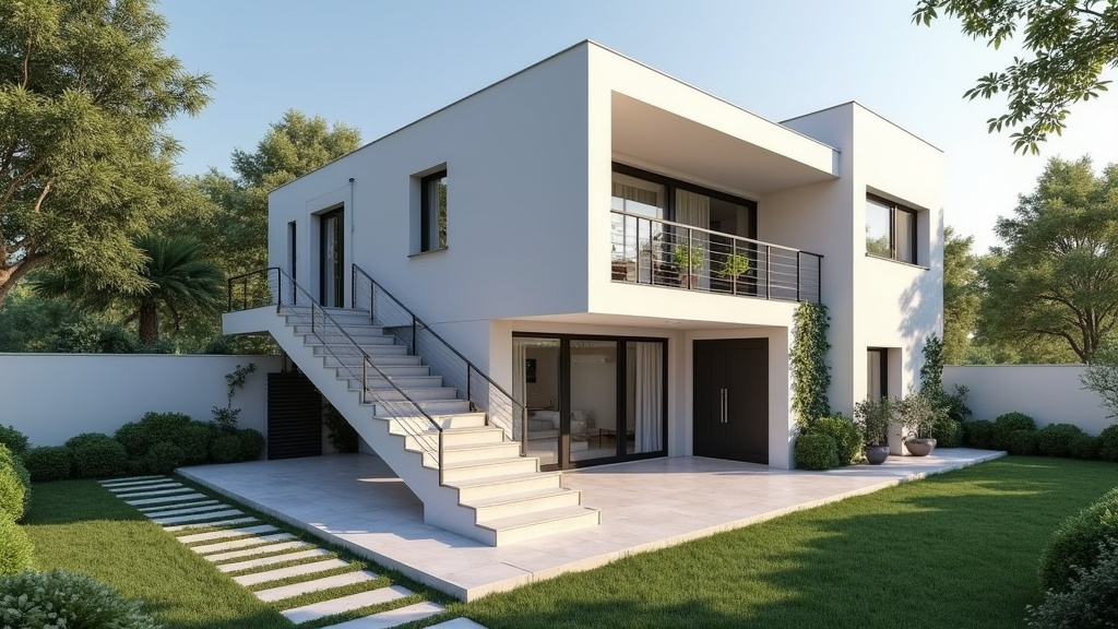 Monte-escalier extérieur installé devant une maison à Alénya