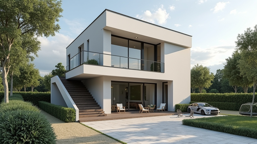 Monte-escalier extérieur installé devant une maison à Angevillers