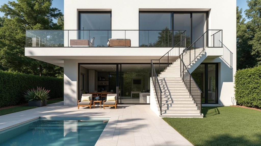 Monte-escalier extérieur installé devant une maison à Bezons