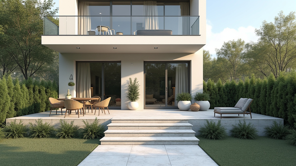 Monte-escalier extérieur installé devant une maison à Bonnemain