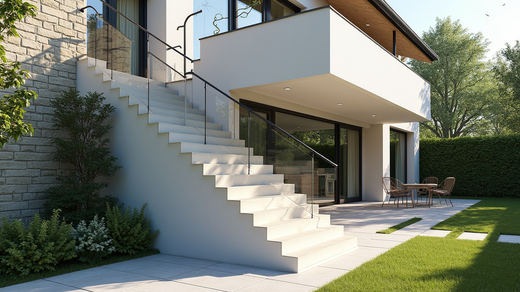 Monte-escalier extérieur installé devant une maison à Brie-Comte-Robert