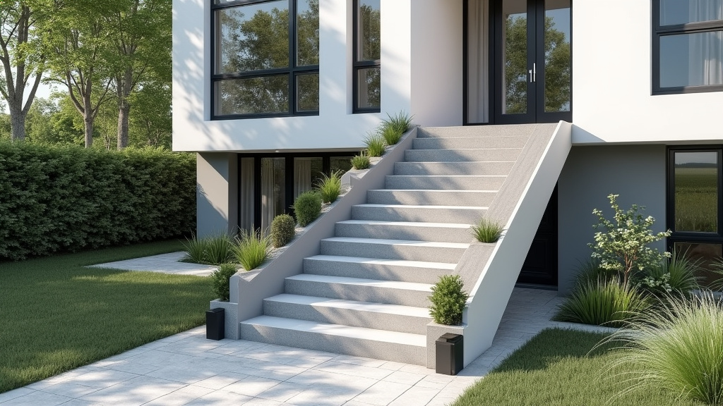 Monte-escalier extérieur installé devant une maison à Cercié