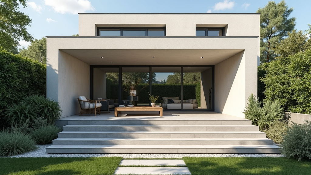 Monte-escalier extérieur installé devant une maison à Combloux