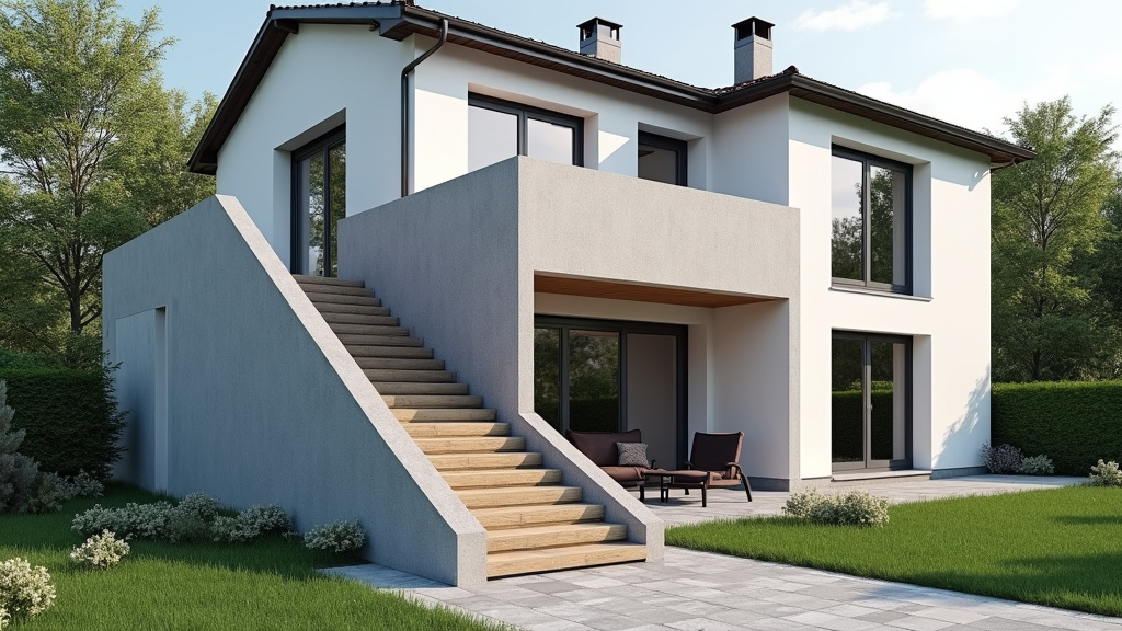 Monte-escalier extérieur installé devant une maison à Don