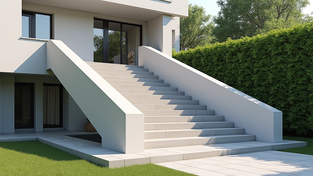 Monte-escalier extérieur installé devant une maison à Fragnes-La Loyère