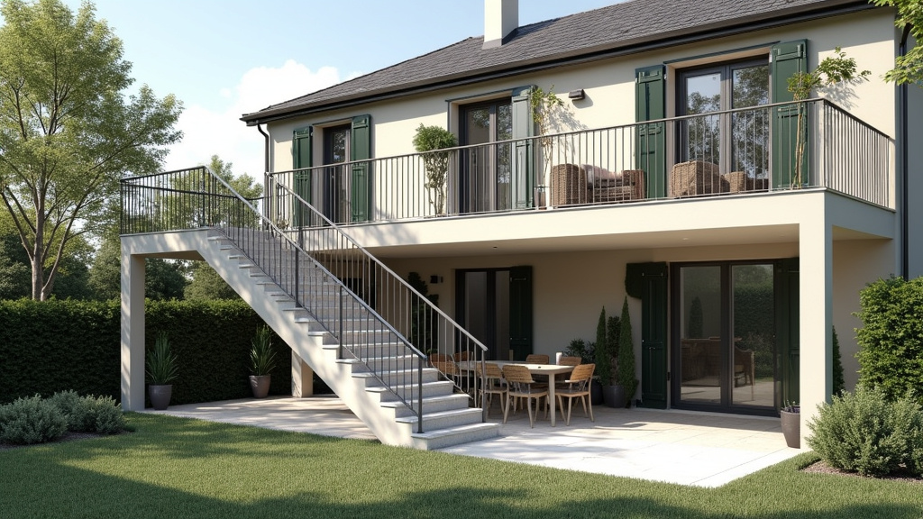 Monte-escalier extérieur installé devant une maison à Grayan-et-l