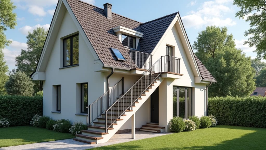 Monte-escalier extérieur installé devant une maison à Ingersheim, résistant aux intempéries