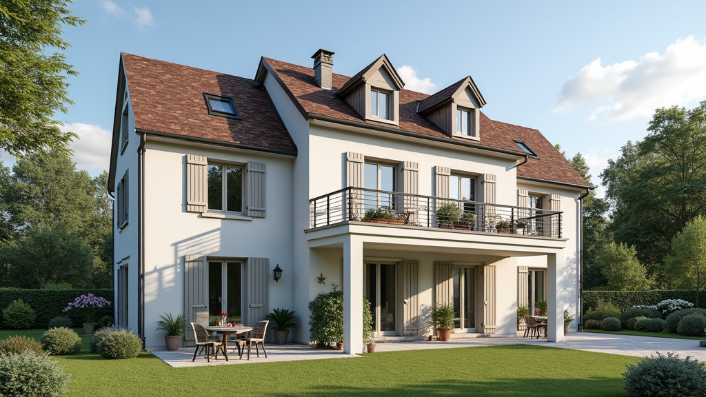 Monte-escalier extérieur installé devant une maison à Lailly-en-Val