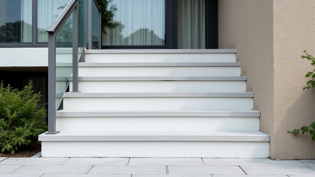 Monte-escalier extérieur installé devant une maison à Le Cailar