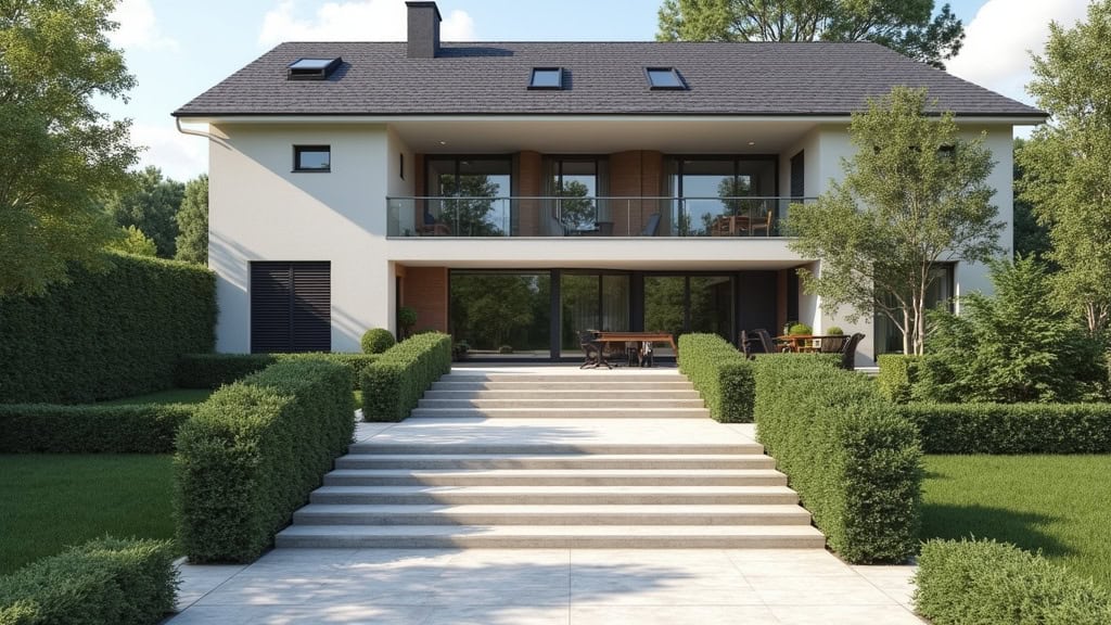 Monte-escalier extérieur installé devant une maison à Longperrier