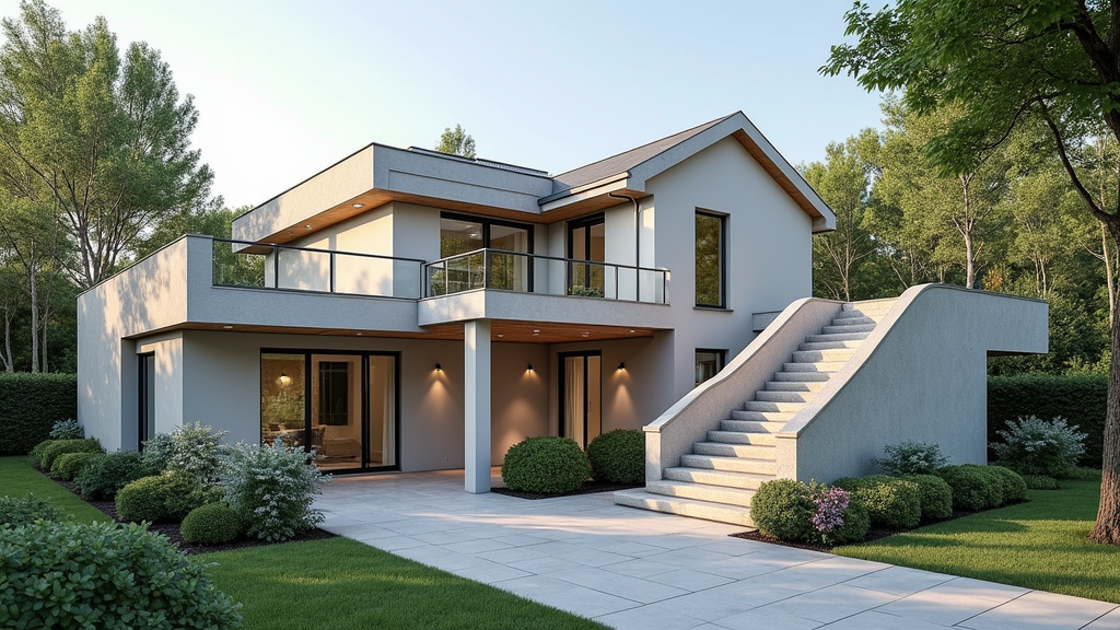 Monte-escalier extérieur installé devant une maison à Marquette-en-Ostrevant