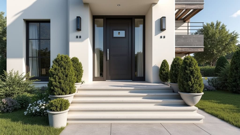 Monte-escalier extérieur installé devant une maison à Naveil