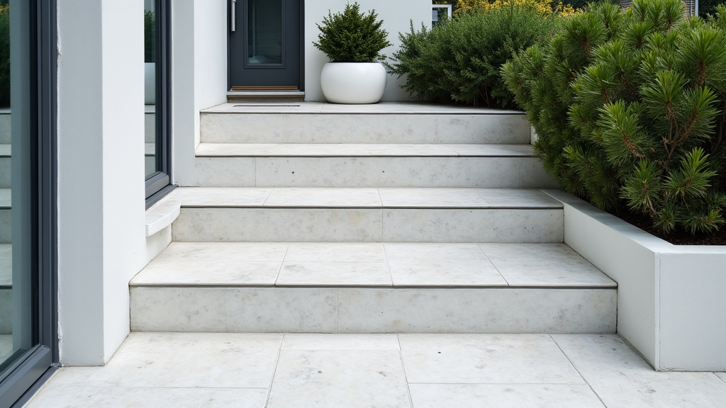 Monte-escalier extérieur installé devant une maison à Varennes-sur-Seine