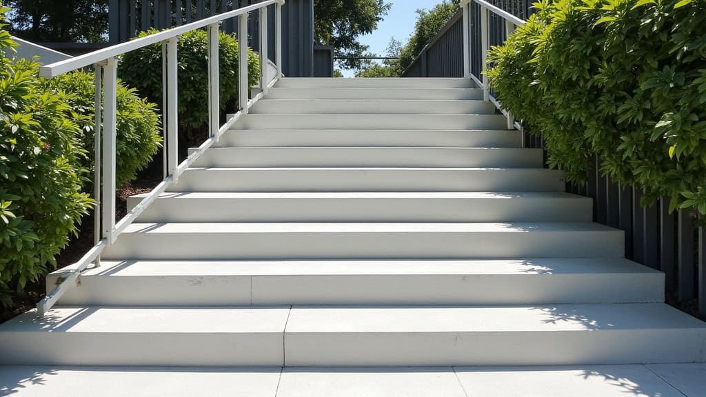 Monte-escalier extérieur installé pour accéder au jardin en toute sécurité
